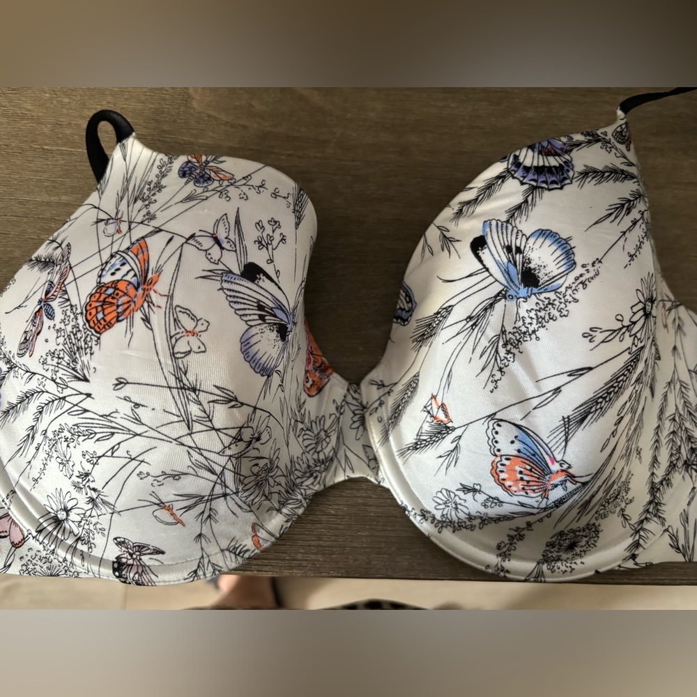 Floral Butterfly Print Bra